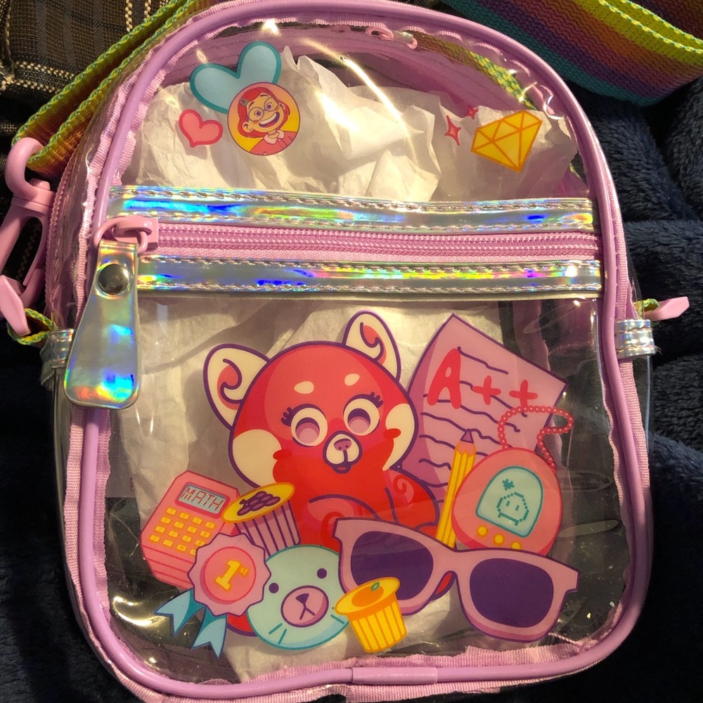 Kids Clear Pink and Silver Accented Turning Red Bag